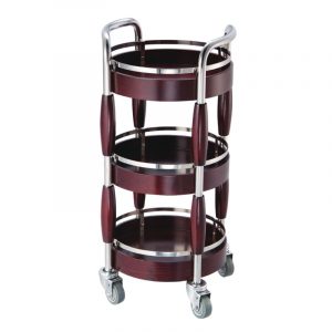 Xe phục vụ rượu bằng gỗ 3 tầng cao cấp-TRO055
