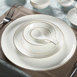 Bộ chén-dĩa sứ trắng ngà - TAB009