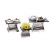 Đôn inox hình vuông trang trí quầy buffet-PED008