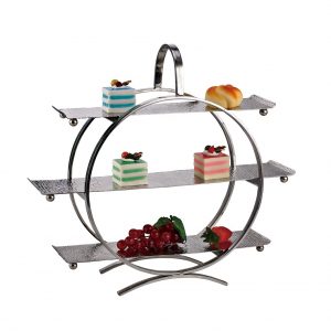 Kệ inox trưng bày thức ăn quầy buffet hình lồng chim-MOD059