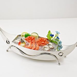 Thuyền inox trang trí quầy buffet-MOD116