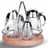 Bộ 4 hũ gia vị thủy tinh có nắp inox-JAR007