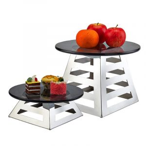 Đôn inox hình thang trưng bày thức ăn quầy buffet-PED006