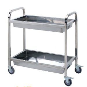 Xe dọn dẹp vệ sinh inox 2 tầng-TRO080