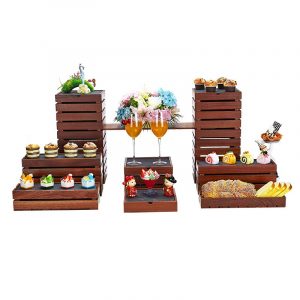 Mô hình trưng bày bánh quầy buffet bằng gỗ-MOD103
