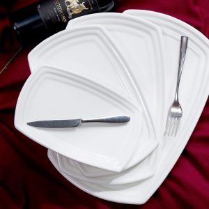 Bộ dĩa 4 cái sứ trắng-TAB017