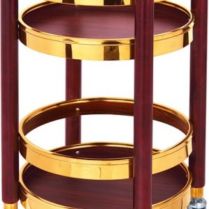 Xe phục vụ rượu bằng gỗ 2 tầng cao cấp-TRO053