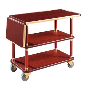 Xe phục vụ bằng gỗ 3 tầng có mặt bàn nối dài-TRO035