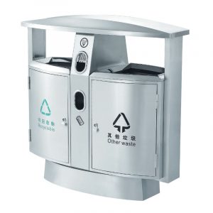 Thùng rác ngoài trời có mái che-TRAA015