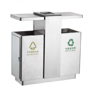 Thùng rác ngoài trời có mái che-TRAA017
