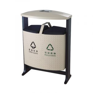 Thùng rác ngoài trời có mái che-TRAA018
