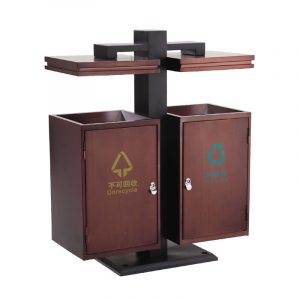 Thùng rác ngoài trời có mái che-TRAA014