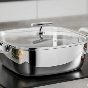 Nồi inox có nắp kính dùng được bếp điện từ-COK019