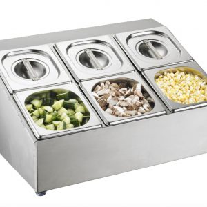 Kệ inox trưng bày thức ăn 6 khay-MOD027