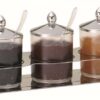Bộ 3 hũ gia vị thủy tinh có nắp inox-JAR006