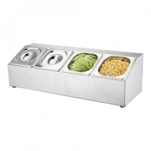 Giá inox trưng bày thức ăn 4 hộc-MOD024